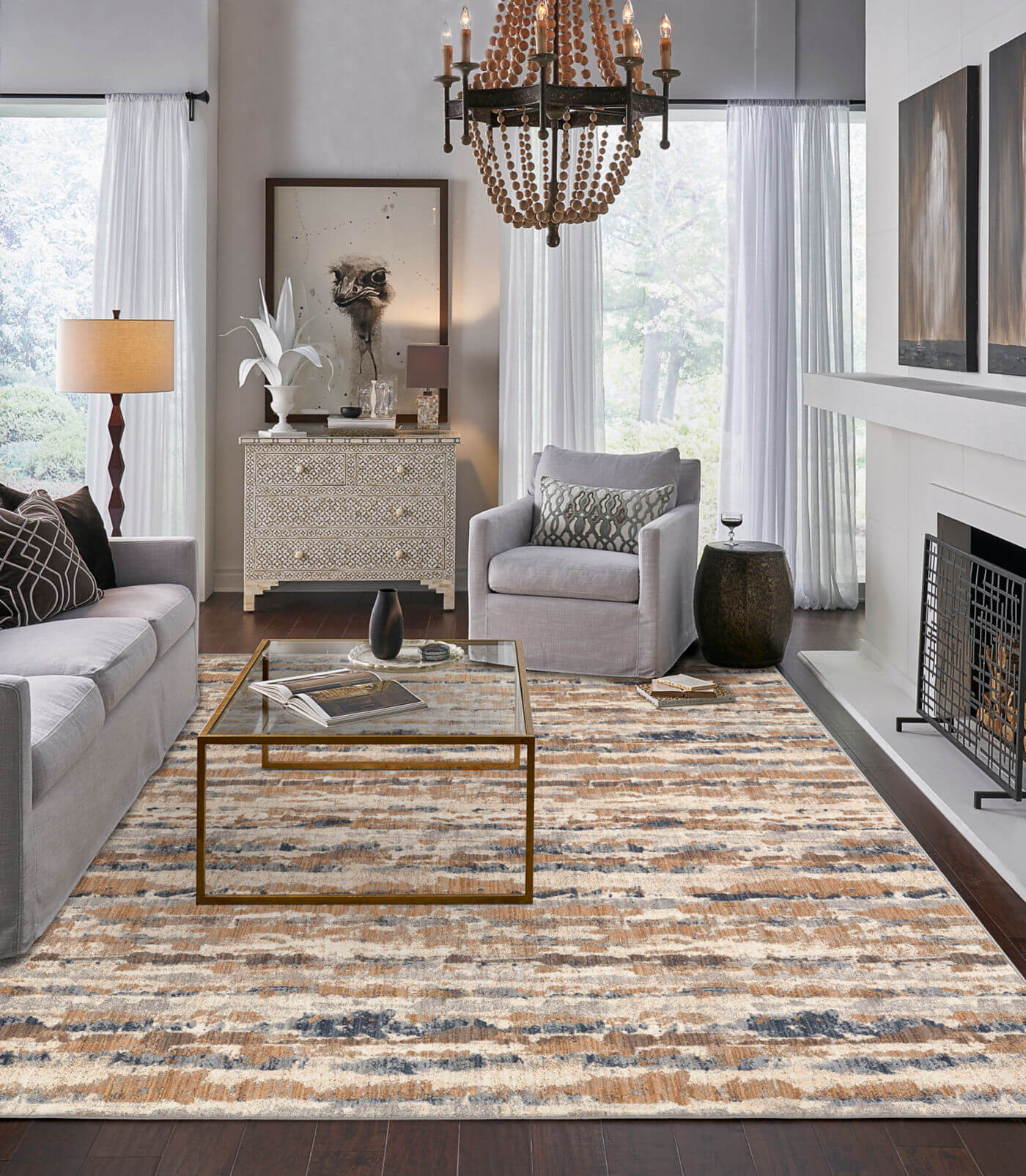 Brown Area Rug for living room | Fantastic Floors