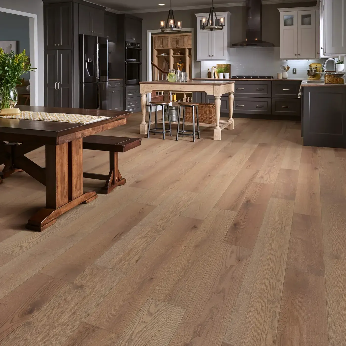 Shaw Floors hardwood in a light brown color in a kitchen | Fantastic Floors