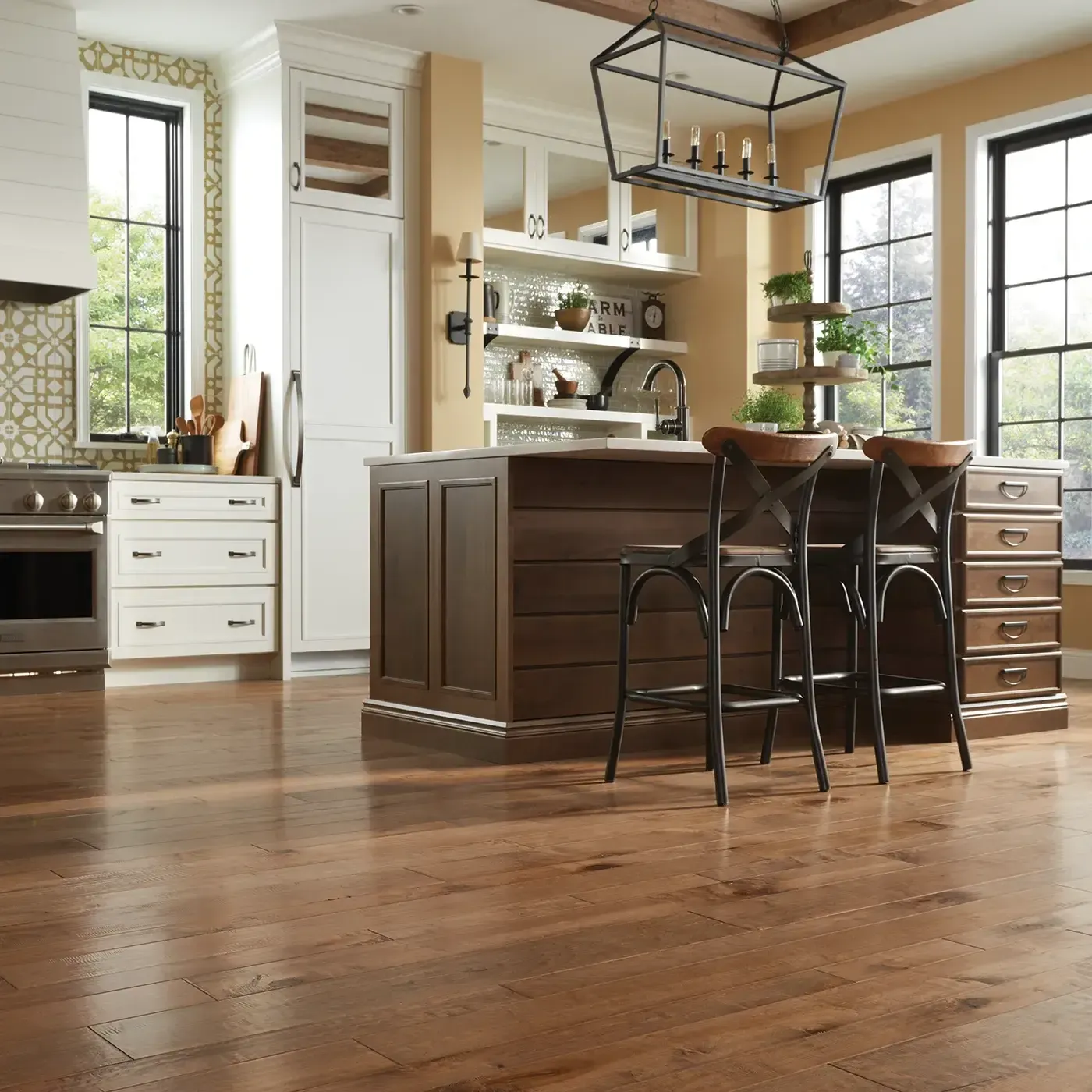 Medium brown hardwood flooring in a kitchen | Fantastic Floors